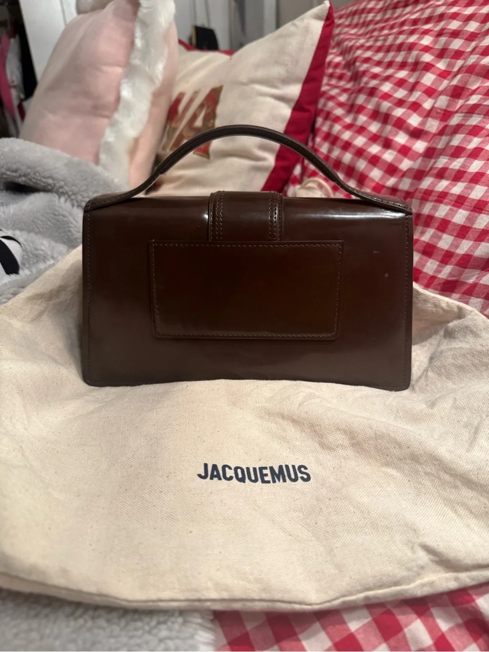 Jacquemus Dark Brown Leather Top-Handle Mini Bag